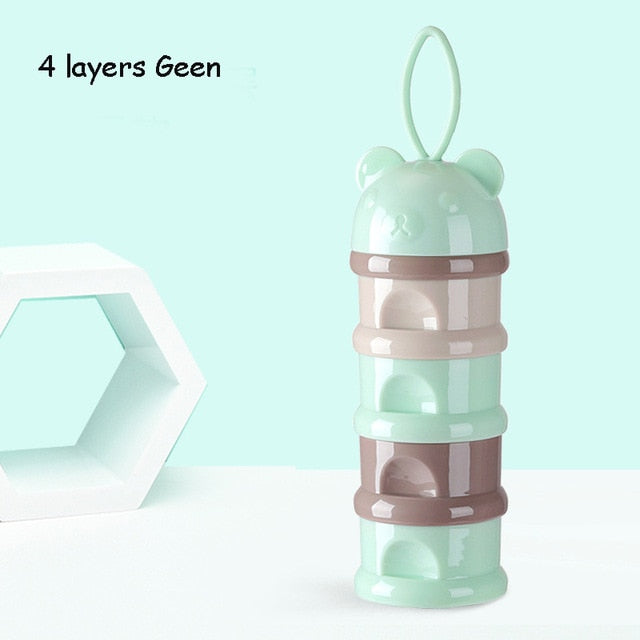 Plastic 3 Layers Cute Bear shape Portable Multi Food Storage Baby