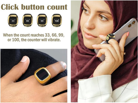 Smart Bluetooth Tasbih Ring For Muslims (Men and Women)-2025