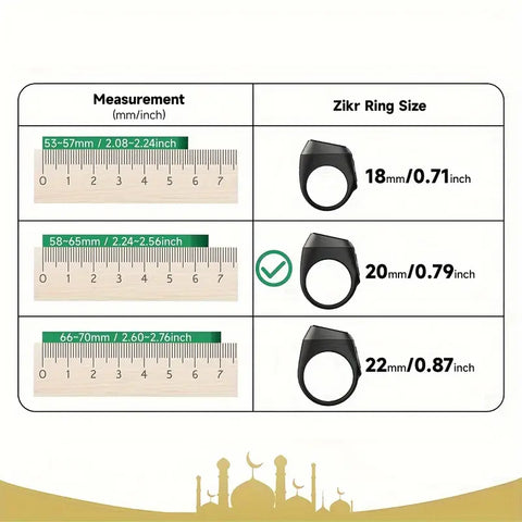 Smart Bluetooth Tasbih Ring For Muslims (Men and Women)-2025