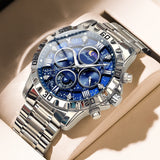 POEDAGAR Luxury Watch for MEN Quartz Sports Watch Waterproof Luminous Stainless Steel Chronograph