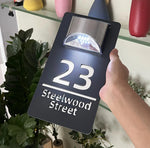Personalised Exterior Solar House Number Sign LED Light House Plaque 3D Laser Cutting Street Family Name Door Sign