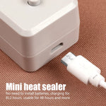 USB Mini Chargable Portable Plastic Bag Heat Sealers (2 in 1) With Built in Cutter Knife best for Food Perservation