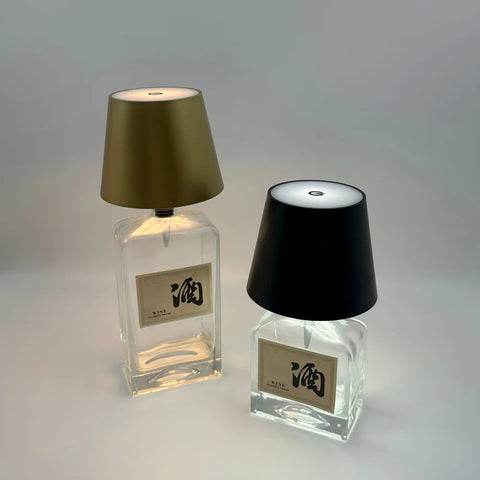 Empty Bottle LED Wireless Table Lamp 3-color Infinitely Dimmable (USB Rechargeable)