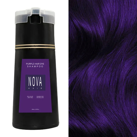 Nova Hair Instant Dye Hair Shampoo for Men and Women-Full Grey Head & Beard Hair coverage- English-2025