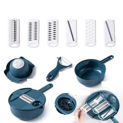 Multi Functional 12 in 1 Vegetable and Fruit Dicer, Slicer,Chopper,Cutter Spiralizer & Manual Mandoline-2024