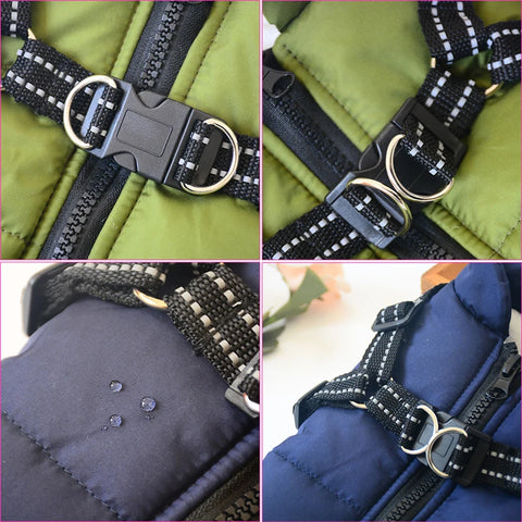 New Dog Winter Waterproof Jacket with Harness