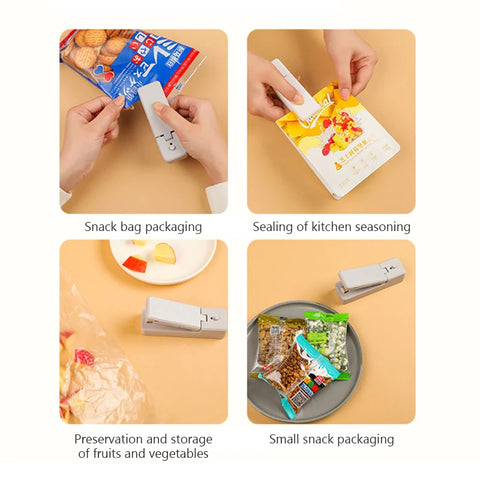 Mini USB Chargable Plastic Bag Heat Sealers With Cutter Knife (2 in 1) best For Food Perservation