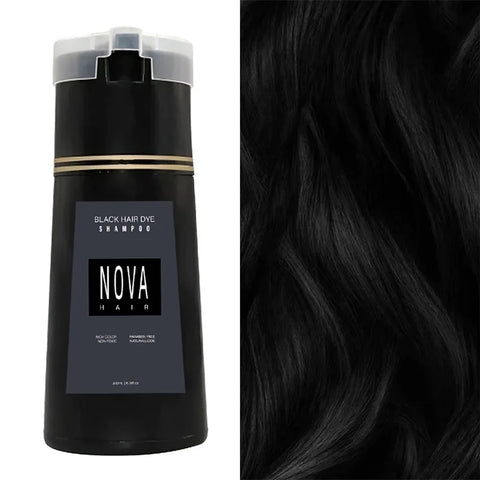 Nova Hair Instant Dye Hair Shampoo for Men and Women-Full Grey Head & Beard Hair coverage- English-2025