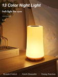 LED Night Light 13 Colour Changing Rechargeable Bedside Table Lamp with Remote Control with Touch Lamp Dimmable