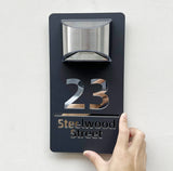 Personalised Exterior Solar House Number Sign LED Light House Plaque 3D Laser Cutting Street Family Name Door Sign
