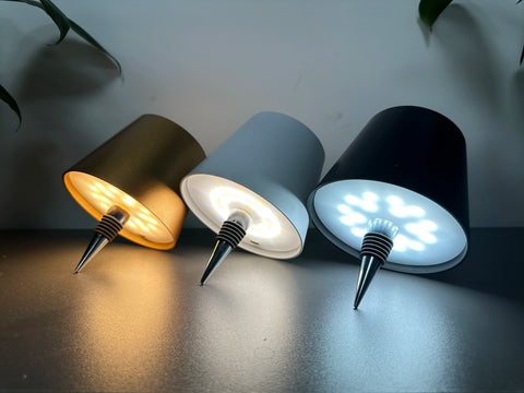 Empty Bottle LED Wireless Table Lamp 3-color Infinitely Dimmable (USB Rechargeable)