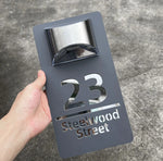 Personalised Exterior Solar House Number Sign LED Light House Plaque 3D Laser Cutting Street Family Name Door Sign
