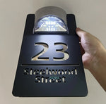 Personalised Exterior Solar House Number Sign LED Light House Plaque 3D Laser Cutting Street Family Name Door Sign