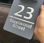 Personalised Exterior Solar House Number Sign LED Light House Plaque 3D Laser Cutting Street Family Name Door Sign