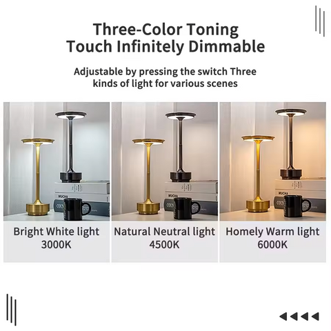 Rechargeable Wireless Decore LED Touch Sensor Table Lamp for Bedroom, Hotel Bar and Restaurants- Multiple use