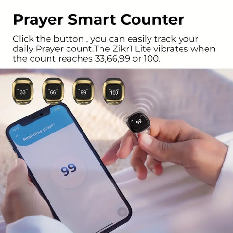 Smart Bluetooth Tasbih Ring For Muslims (Men and Women)-2025