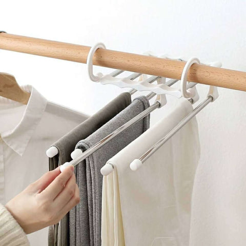 Multi-function Portable Stainless Steel Pants/Trousers Hanger 5 Tier Racks