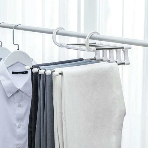 Multi-function Portable Stainless Steel Pants/Trousers Hanger 5 Tier Racks