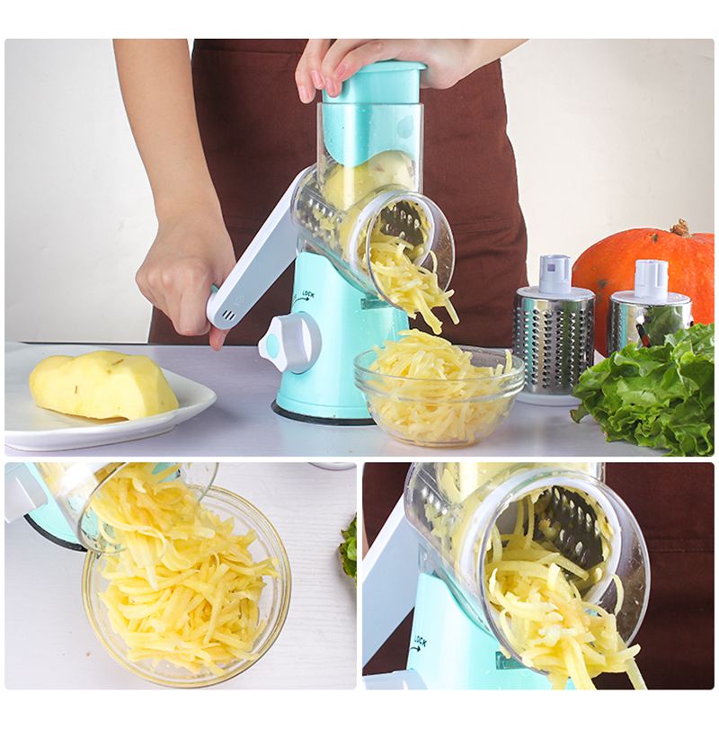 New Vegetables and Fruits Rotary Slicer,Cheese Grater & Nuts- Grinder