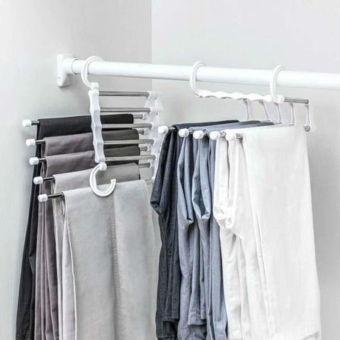 Multi-function Portable Stainless Steel Pants/Trousers Hanger 5 Tier Racks