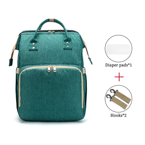 Designer-Windel-Rucksack für Babys, wasserdicht, mit integriertem Baby-Reisebett