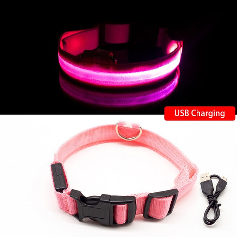 LED-Hundehalsband mit USB-Aufladung, Anti-Verlust und Vermeidung von Autounfällen