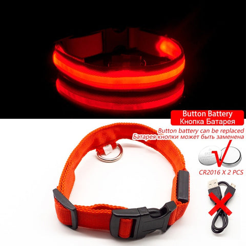 LED-Hundehalsband mit USB-Aufladung, Anti-Verlust und Vermeidung von Autounfällen