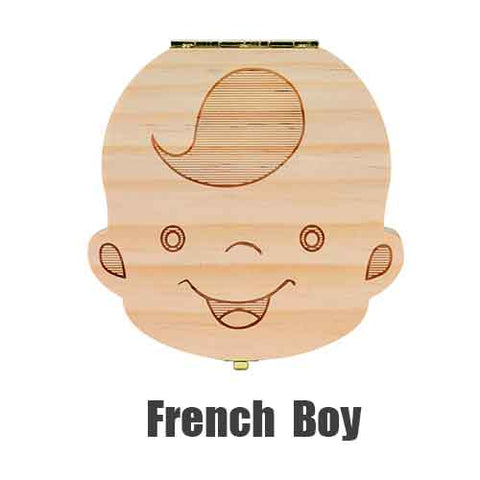 Wooden Baby Milk Tooth Box for Boys and Girls- Ideal Gift