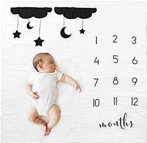 Newborn Baby Monthly Growth Record Blanket with Photographic Background