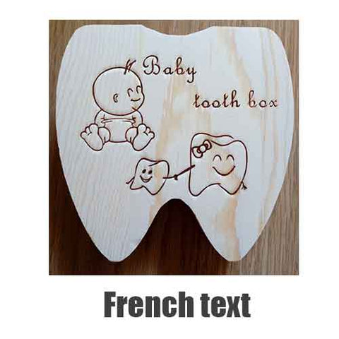 Wooden Baby Milk Tooth Box for Boys and Girls- Ideal Gift